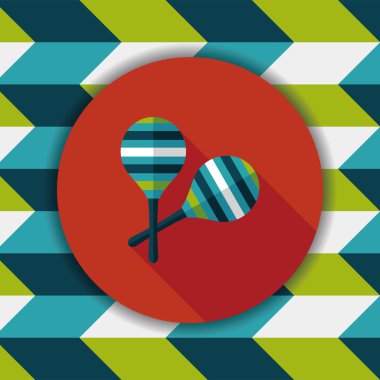 Uzun Gölge, eps10 ahşap rattle düz simgesi