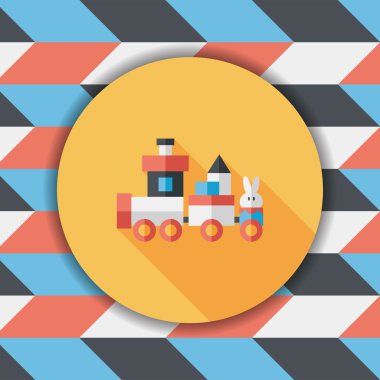 Tren oyuncak uzun gölge, eps10 düz simgesiyle