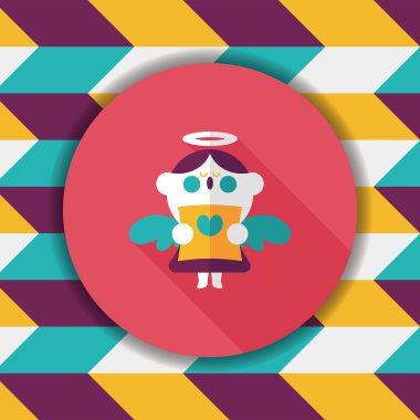 Düğün melek Korosu düz simgesiyle uzun gölge, eps10