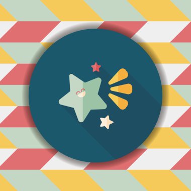 Uzay yıldız düz simgesi ile uzun gölge, eps10