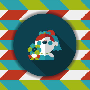 Gelinin düz ikonu, uzun gölgeli, eps10