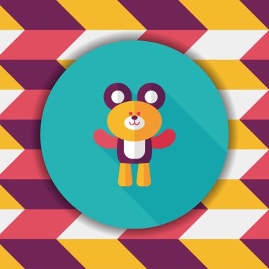 oyuncak ayı uzun gölge, eps10 düz simgesiyle