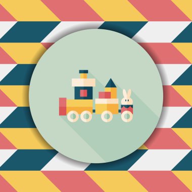 Tren oyuncak uzun gölge, eps10 düz simgesiyle