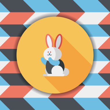 Uzun Gölge, eps 10 ile tavşan düz simgesi