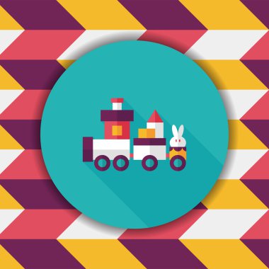 Tren oyuncak uzun gölge, eps10 düz simgesiyle