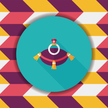 Elmas yüzük düz simgesi ile uzun gölge, eps10 teklif