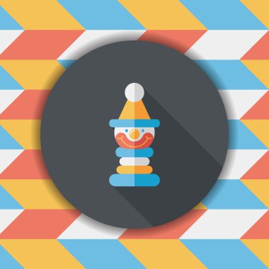 Piramit oyuncak düz simgesi ile uzun gölge, eps10