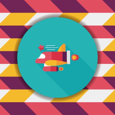 Uzay gemisi ile uzun gölge, eps10 düz simgesi