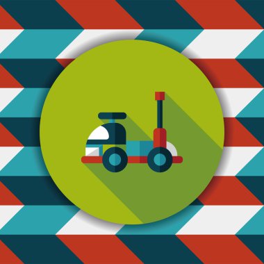 oyuncak araba düz simgesi ile uzun gölge, eps10