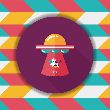 Uzun Gölge, eps10 ile uzay Ufo düz simgesi