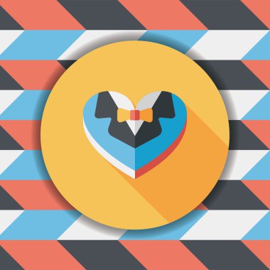 Düğün damat takım elbise uzun sha ile çerezleri düz simgesi kutu şeklinde