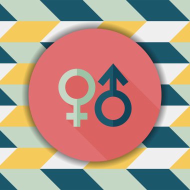 uzun gölge ile cinsiyet sembolü düz simgesi