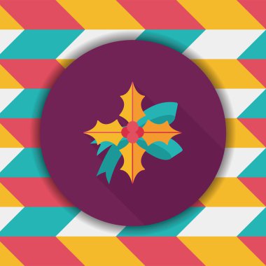 Atatürk çiçeği uzun gölge, eps10 düz simgesi