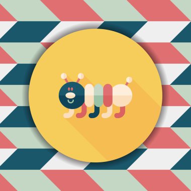 Caterpillar düz simgesi ile uzun gölge, eps10