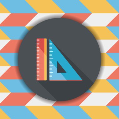 Cetvel uzun gölge, eps10 düz simgesi