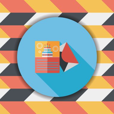 Uzun Gölge, eps10 ile mutlu yıllar kart düz simgesi