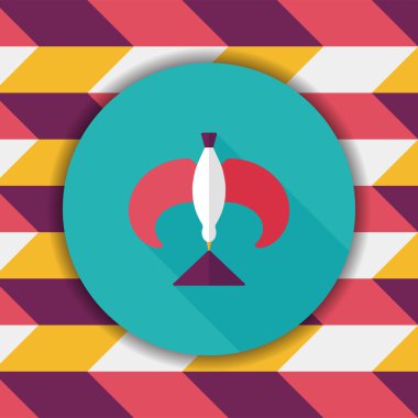 kuş düz simgesi uzun gölge ile Dengeleme