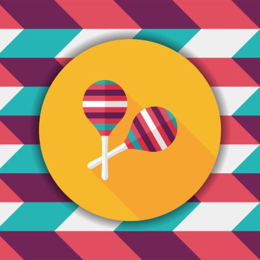 Uzun Gölge, eps10 ahşap rattle düz simgesi