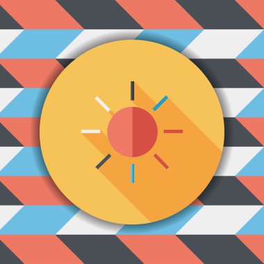 uzun gölge güneş düz simgesi