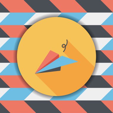 Kağıt Uçak düz simgesi ile uzun gölge