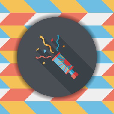 konfeti düz simgesi ile uzun gölge, eps10