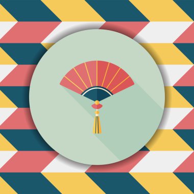 Çin yeni yılı uzun gölge, eps10, Çin foldi ile düz simgesi