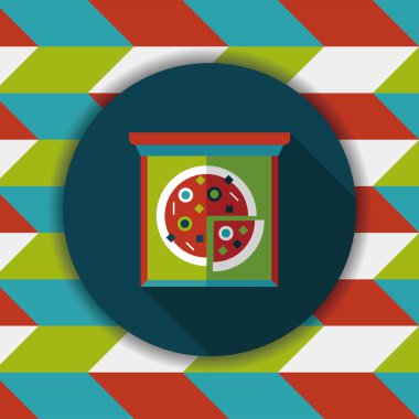 Uzun Gölge, eps10 pizza düz simgesi