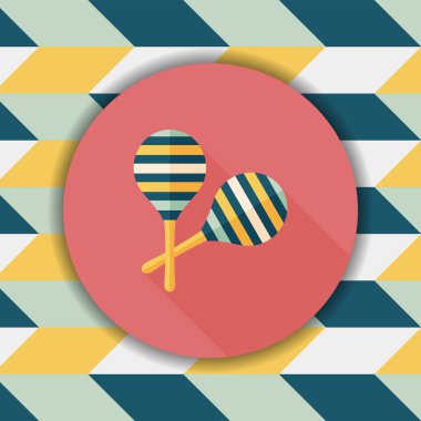 Uzun Gölge, eps10 ahşap rattle düz simgesi