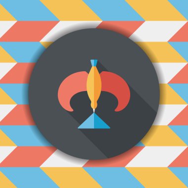 kuş düz simgesi uzun gölge ile Dengeleme