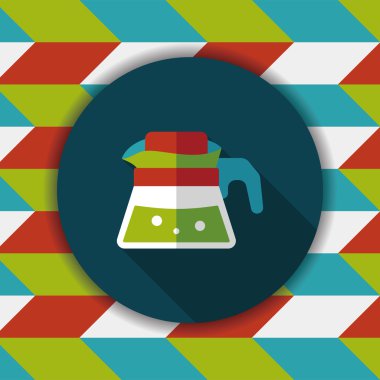 Uzun Gölge, eps10 ile kahve su ısıtıcısı düz simgesi