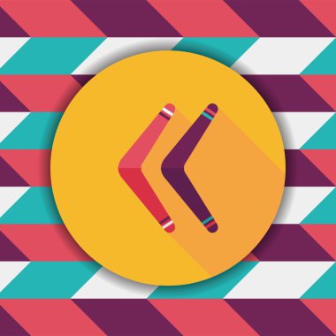 Bumerang uzun gölge düz simgesi