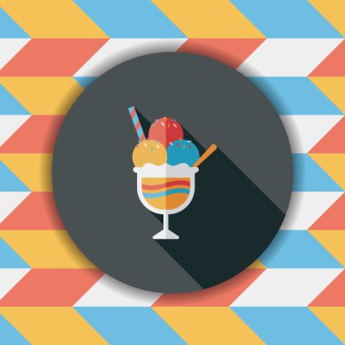 Uzun Gölge, eps10 dondurma düz simgesi