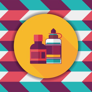 uzun gölge ile tıbbi şişe düz simgesi