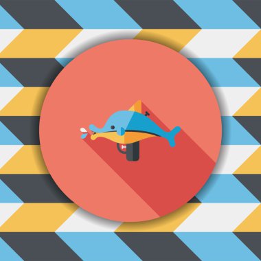 su tabancası ile uzun gölge düz simgesi