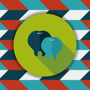 uzun gölge ile diş düz simgesi