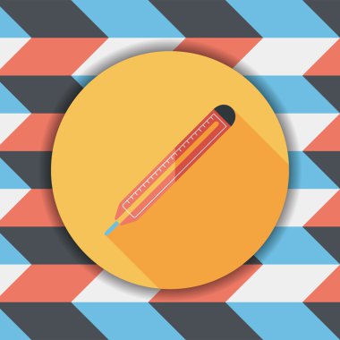 termometre ile uzun gölge düz simgesi