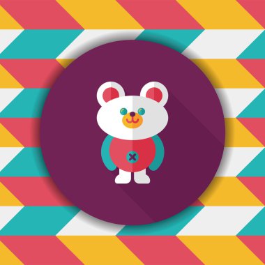 oyuncak ayı uzun gölge düz simgesi