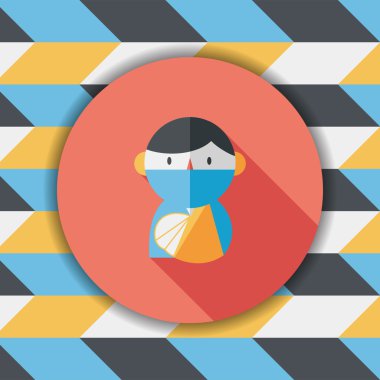 uzun gölge ile kadın hasta düz simgesi