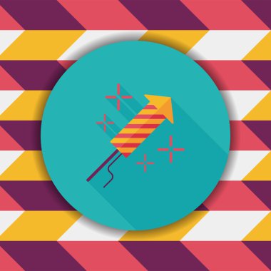 Uzun Gölge, eps10 fişek düz simgesi