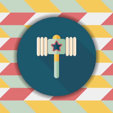 oyuncak çekiç düz simgesi ile uzun gölge, eps10