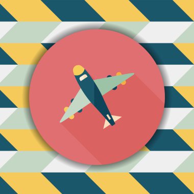 uzun gölge ile uçak düz simgesi