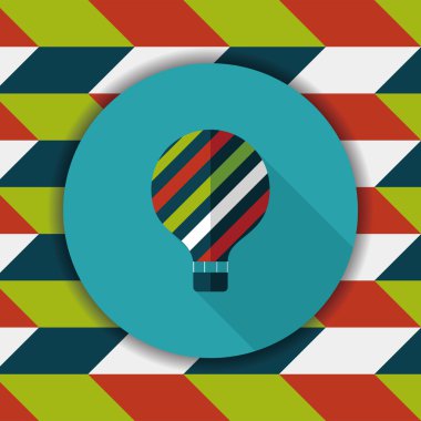 sıcak hava balonu uzun gölge düz simgesiyle