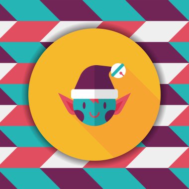 Uzun Gölge, eps10 ile Noel elf düz simgesi