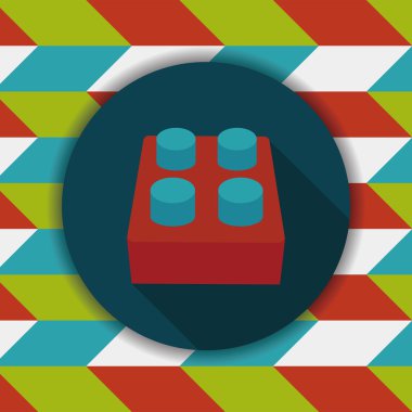 Uzun Gölge, eps10 ile tuğla oyuncak düz simgesi