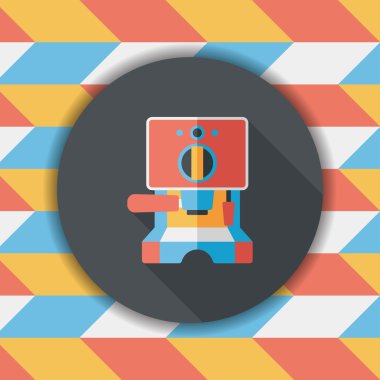 Uzungölgeli kahve makinesi düz simgesi, eps10