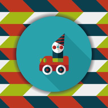 oyuncak araba uzun gölge düz simgesiyle