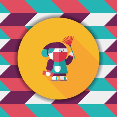 Çin yeni yılı uzun gölge, eps10, ne zaman çene düz simgesiyle