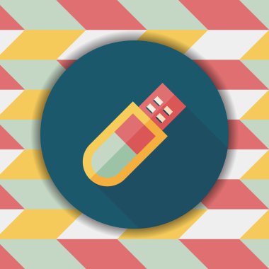 Uzun Gölge, eps10 ile USB flash bellek düz simgesi