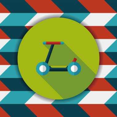 Scooter uzun gölge düz simgesi