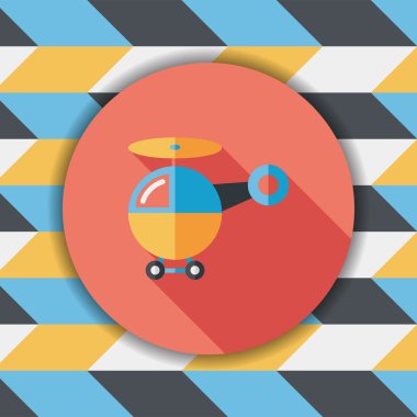 Helikopter düz simgesi ile uzun gölge, eps10